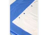 24" x 36" Blue Tinted 22mu HT Butcher Sacks - Blue and Block Headed 